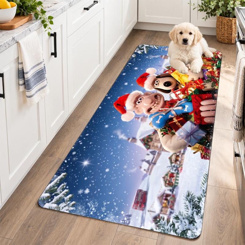 Flannel Kitchen Mat Wallace & Gromit Soft Area Rug Non Slip Floor Carpet Home Decoration