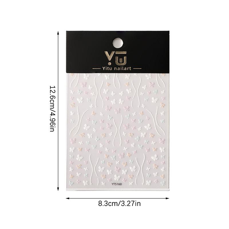 Наклейки для нігтів з метеликами, об'ємні наклейки для нігтів, дизайн нігтів, самоклейні матеріали для нігтів для жінок, прикраса для манікюру