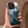 Mountain Misty Forest Phone Case for iPhone 17 17Air 16 15 14 13 12 11 Pro Max Plus Colorful Silver