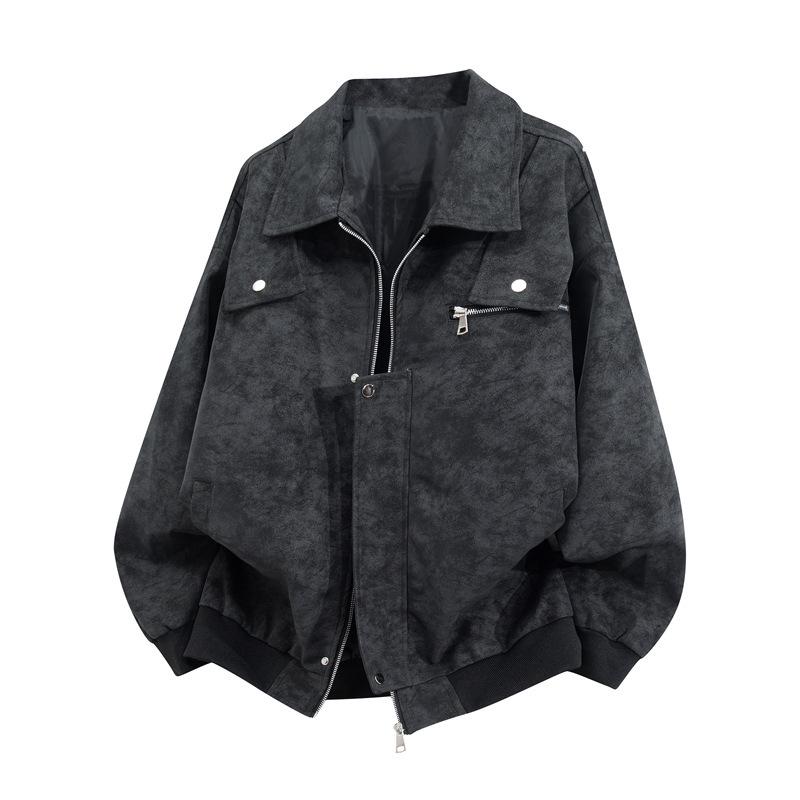 

Men s Autumn 2025 Casual Loose Lapel Jacket XXL чорний