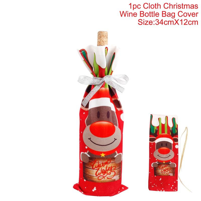 Christmas Wine Bottle Cover Merry Christmas Decorations For Home Christmas Ornament Xmas Table Decor New Year 2026 Navidad Gift