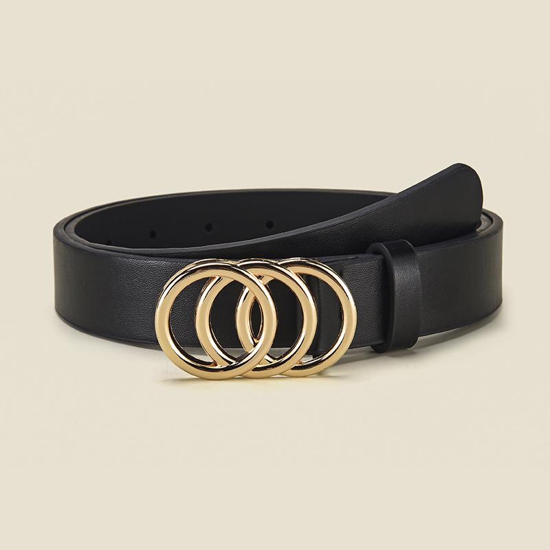 Cintura da Donna in Ecopelle PU con Fibbia Rotonda in Lega - Accessorio Casual Versatile