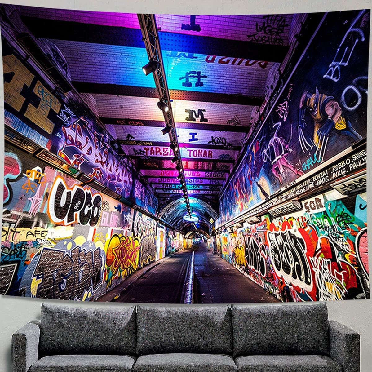 Street art tapestry in graffiti style 75x100