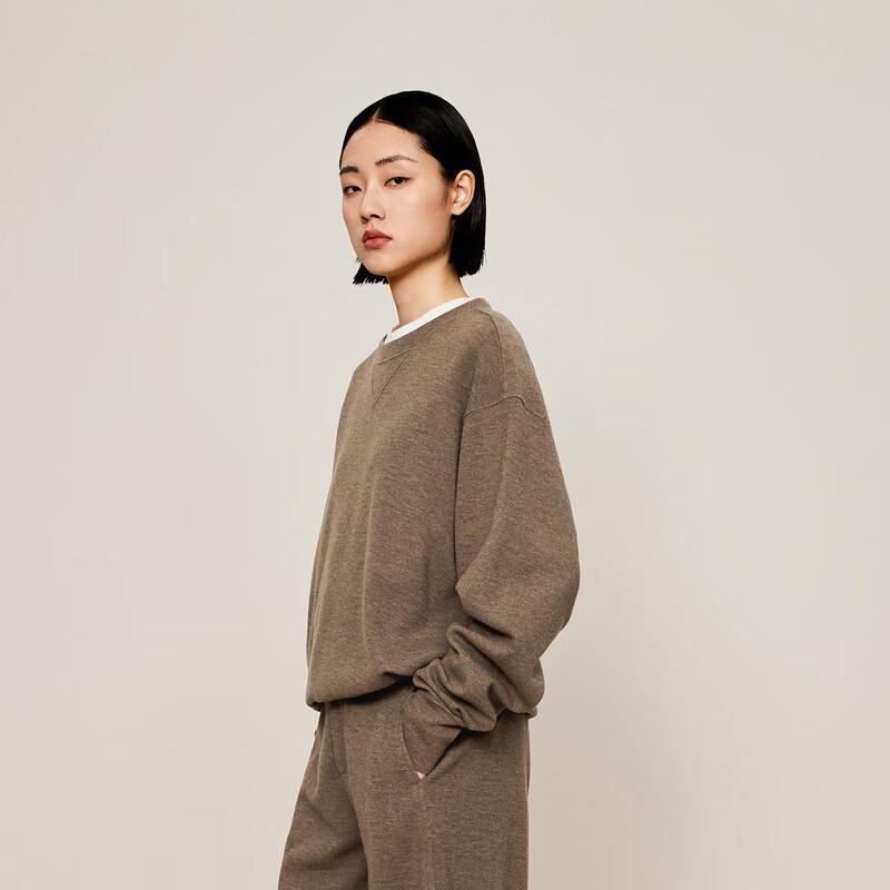 LESS 2024 Winter Loose Crewneck Pullover Sweatshirt