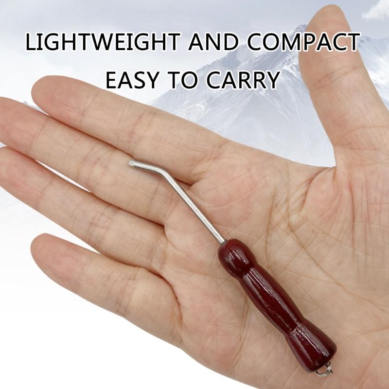 Sea Fishing Jig Hook Repair Tool Squid Jig Hook Adjuster Squid Hook Reshaping Tune Hook Straightener with Wood Handle