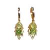 2025 Hot Seller: Chinese Green Cat's Eye Leaf Earrings - Women's Light Luxury