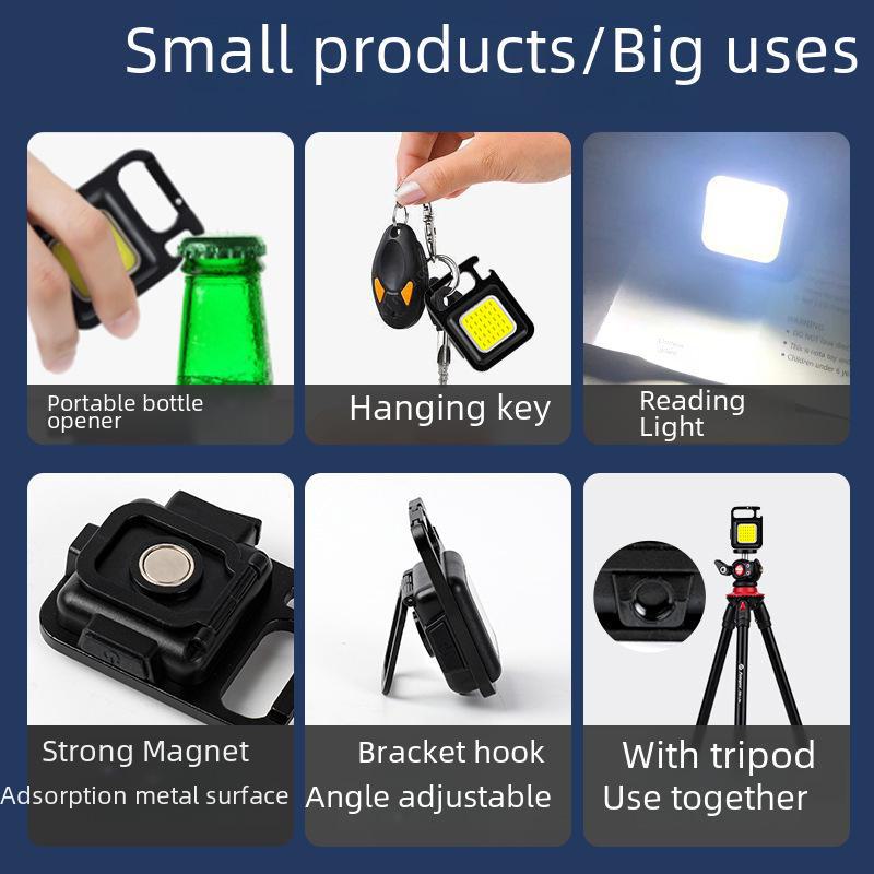 Versatile Keychain Mini Flashlight and Bottle Opener with Strong Magnetic Base