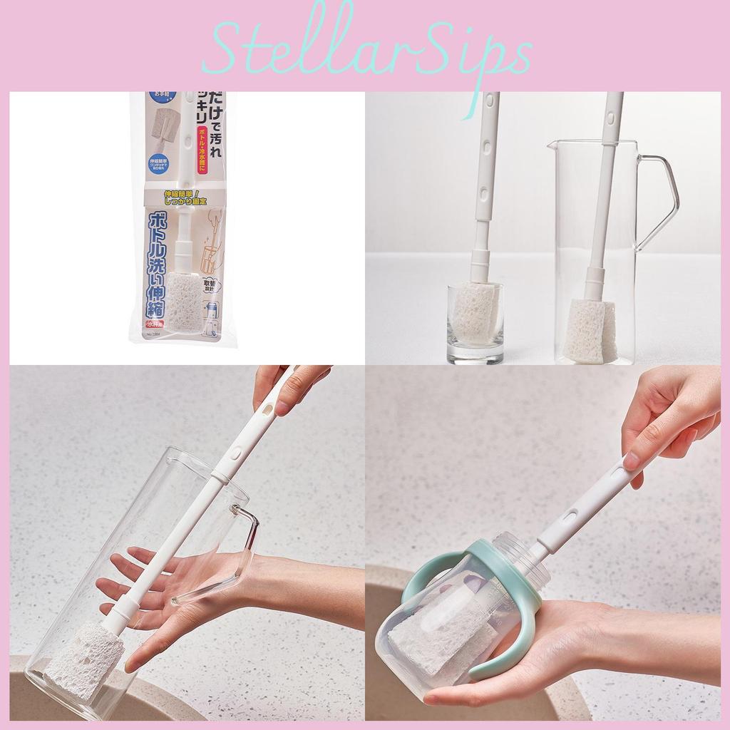 Long Handle Wood Pulp Sponge Brush For Cleaning Cups And Baby Bottles Home At