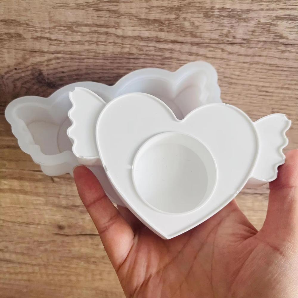 Decorative Love Heart Silicone Mold Handmade Silicone Candlestick Mold  Dripping Mold