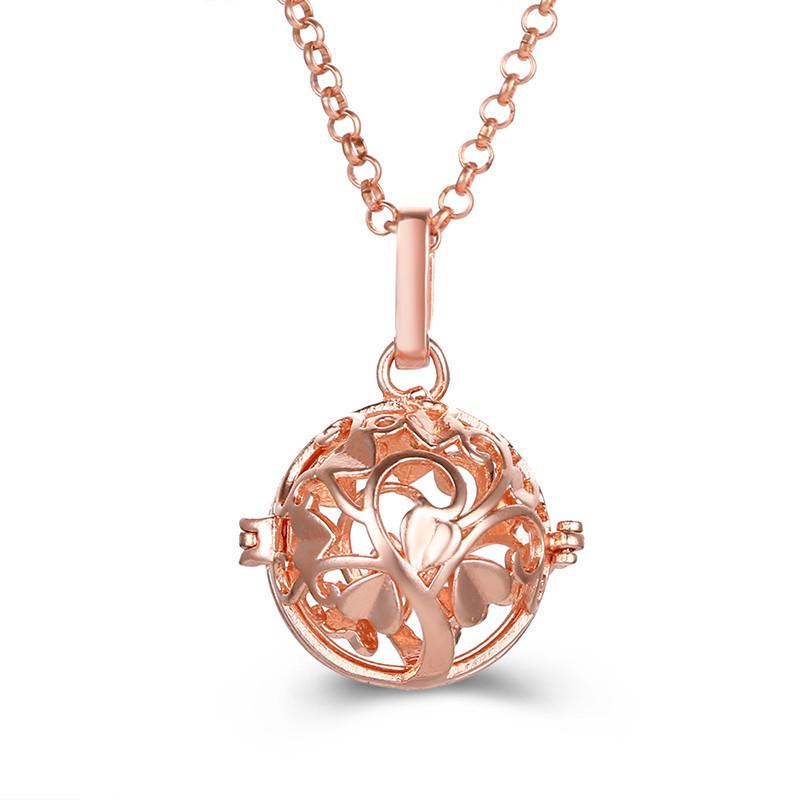 Popular Multi Styles Hollow Vintage Necklace Jewelry Music Ball Pregnancy Bell Necklace Aroma Essential Oil Locket Pendant