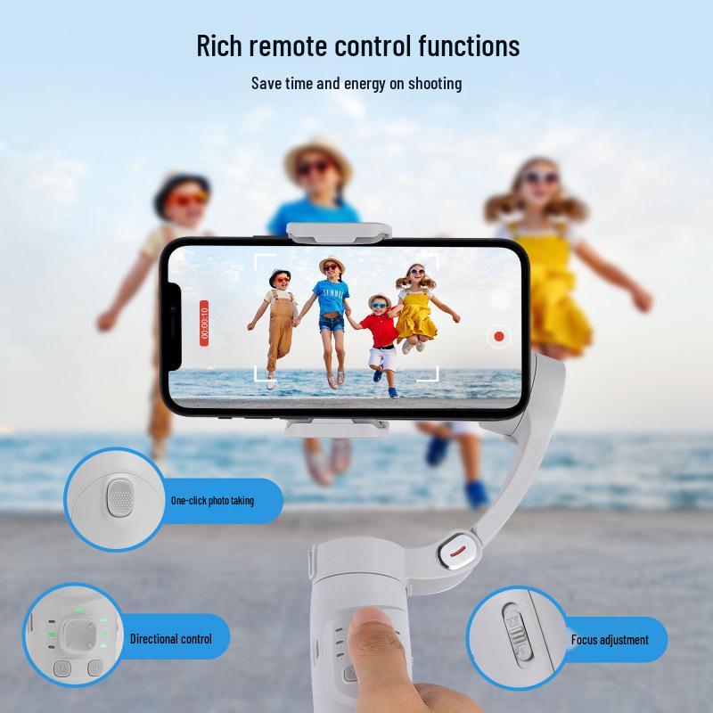3-Axis Smartphone Gimbal: Anti-Shake, Smart Face Tracking for Live Streaming & Photography