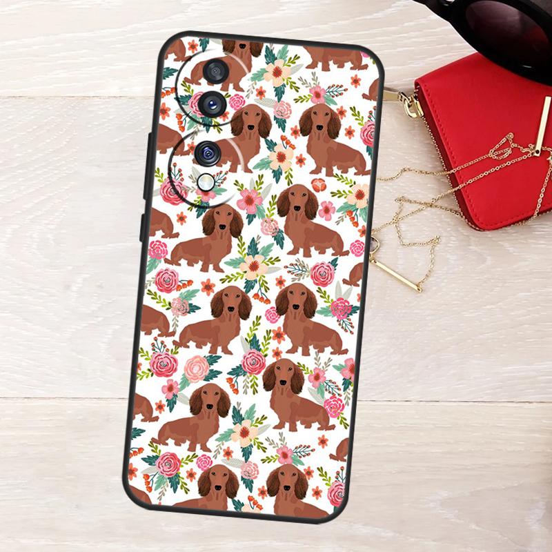 

Cartoon Dachshund Sausage Dog Case For Honor Magic 8 7 5 6 Pro X9a X9b X9c X9d X8c X8b Win RT 50 70 90 200 400 Lite Cover Honor X9a