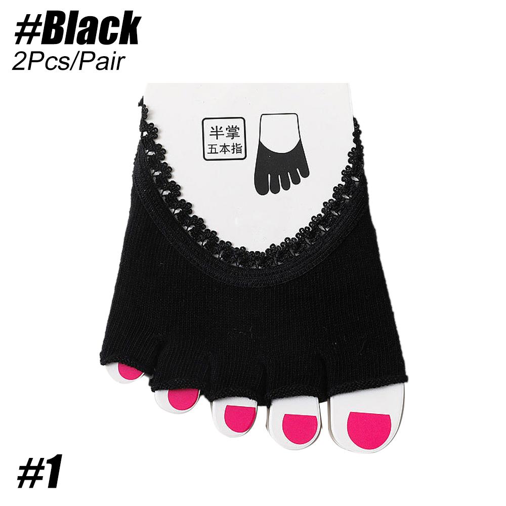 Tcare 1 Pair Running Socks Men S Plus Women S Solid Half Palm Five Finger Socks Invisible Socks Sweat Elastic Socks