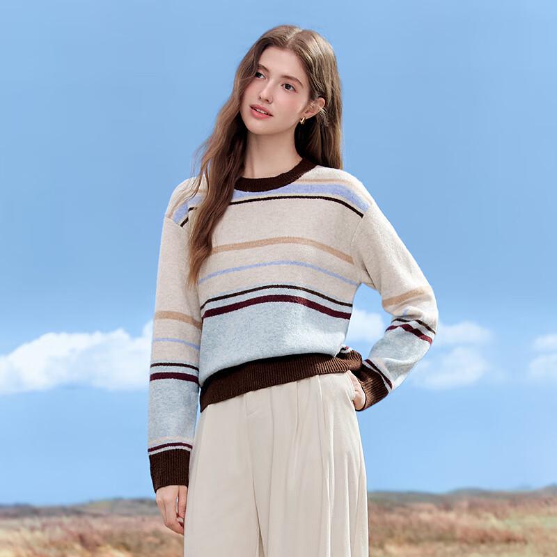 Betu Women's Ribbed Color-Block Stripe Knit Top