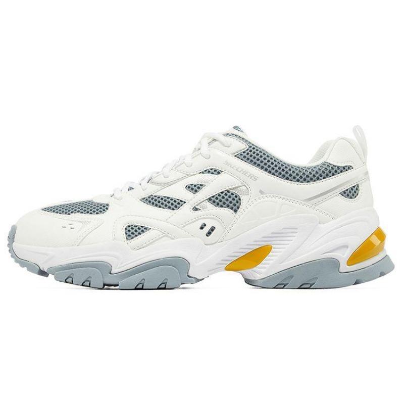 STAMINA x Skechers Co-branded Men Retro Functional Low Chunky Sneakers White Gray 237234-WMLT 42.5