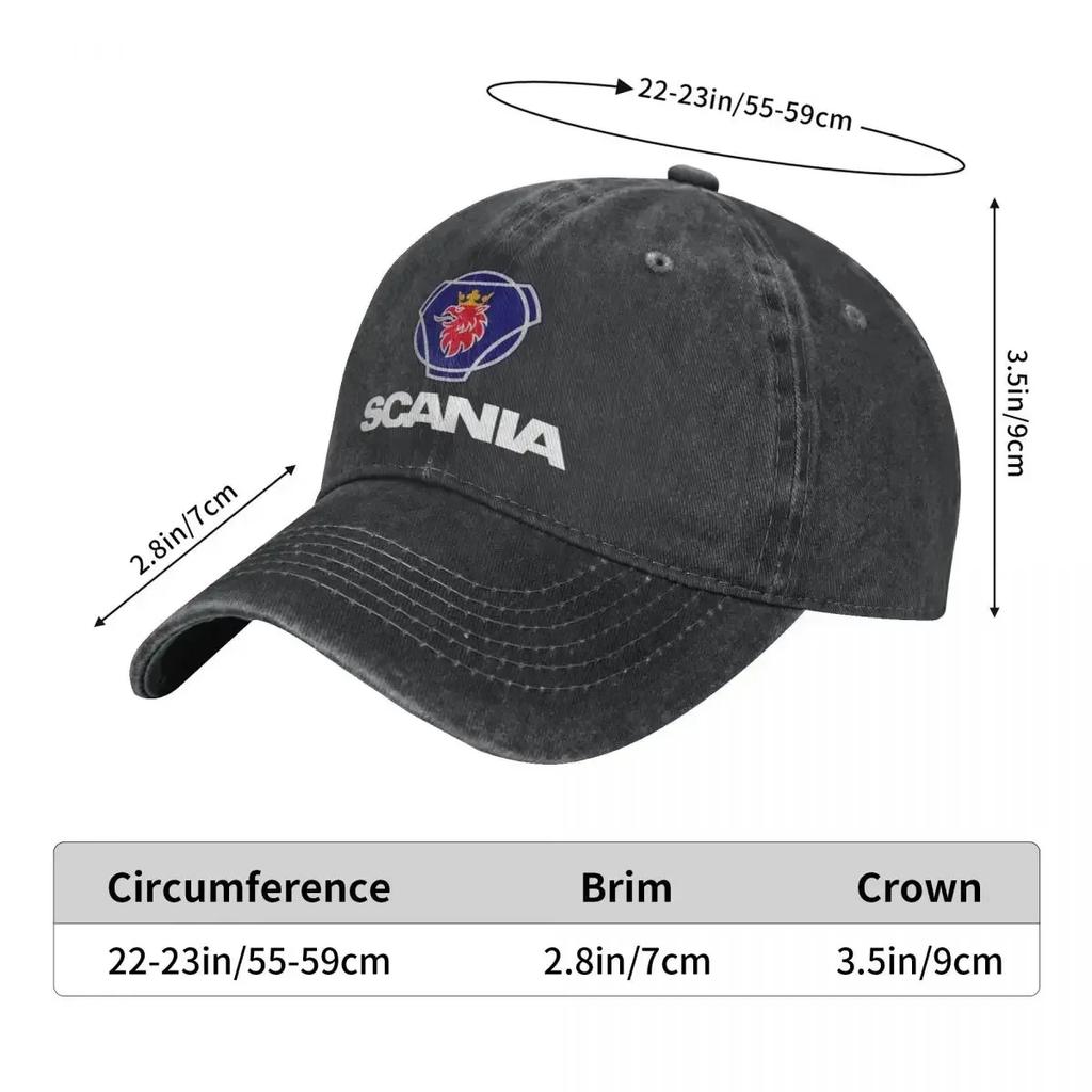 Svezia Saabs Scanias Cappellino da Baseball Vintage Usurato Lavato Cappellino da Sole Unisex Stile Outdoor Estivo Cappellini Regolabili