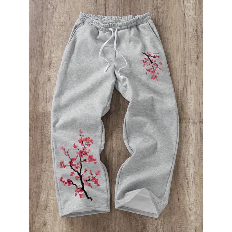 Y2K Gothic Letter Print Wide Leg Sweatpants Loose Fit Tie Waist Track Pants Unisex Women