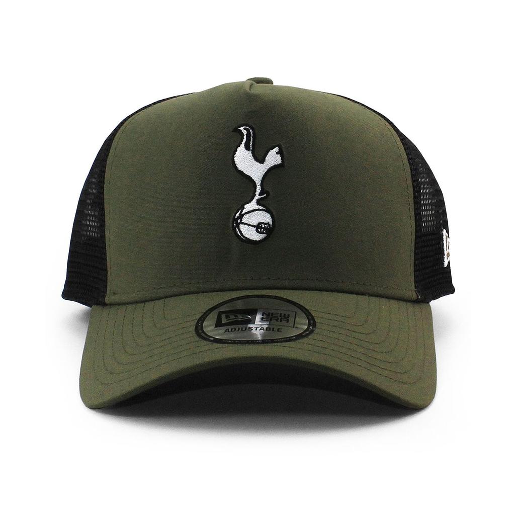New Era Mesh Cap Tottenham Hotspur Premier League Repreve Trucker Mesh Cap Olive TOTTENHAM HOTSPUR Snapback SNAPBACK Hat E-Frame [Used]