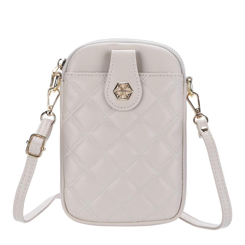 New women's mobile phone bag fashion rhombus messenger bag zipper large capacity shoulder bag women