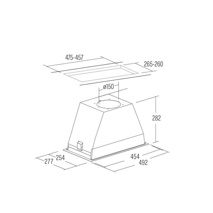 Hotte De Cuisine - CATA - GT-PLUS 45 WH - Acier Inoxydable - LED - Recirculation