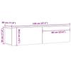 Schwarzer TV-Schrank mit Eichenholzmaserung, wandmontierter dekorativer Aufbewahrungs-TV-Schrank, 120x30x30,5 cm