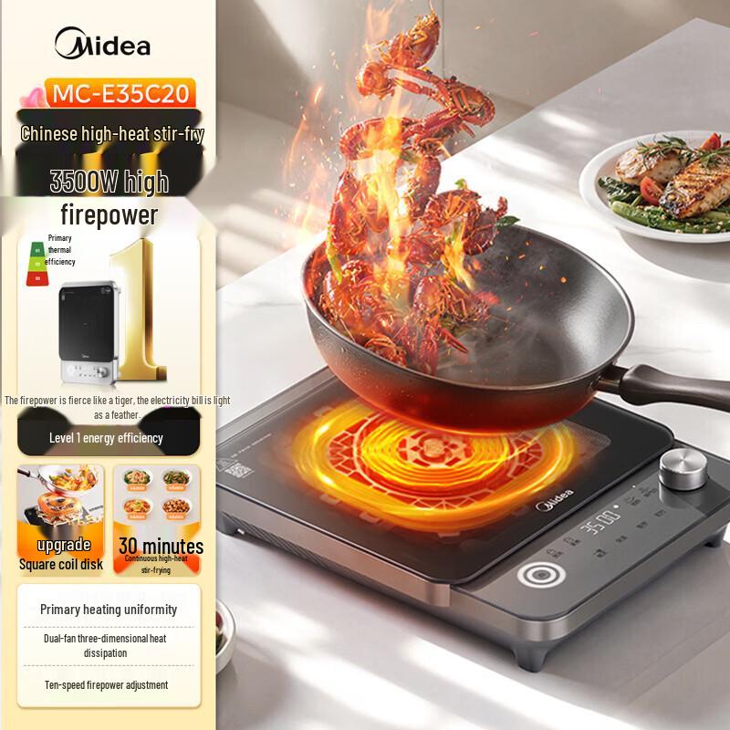 Midea 3500W Smart Dual Induction & Ceramic Cooktop