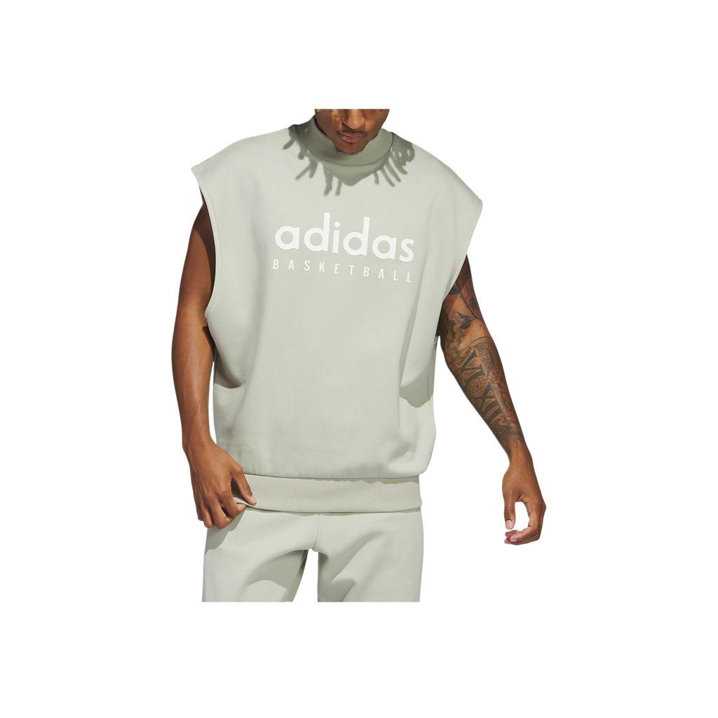 Adidas Originals Trefoil Basketball Sweatshirt Chapter 02 Vintage Sleeveless Unisex Tops Halo-Green IA3415