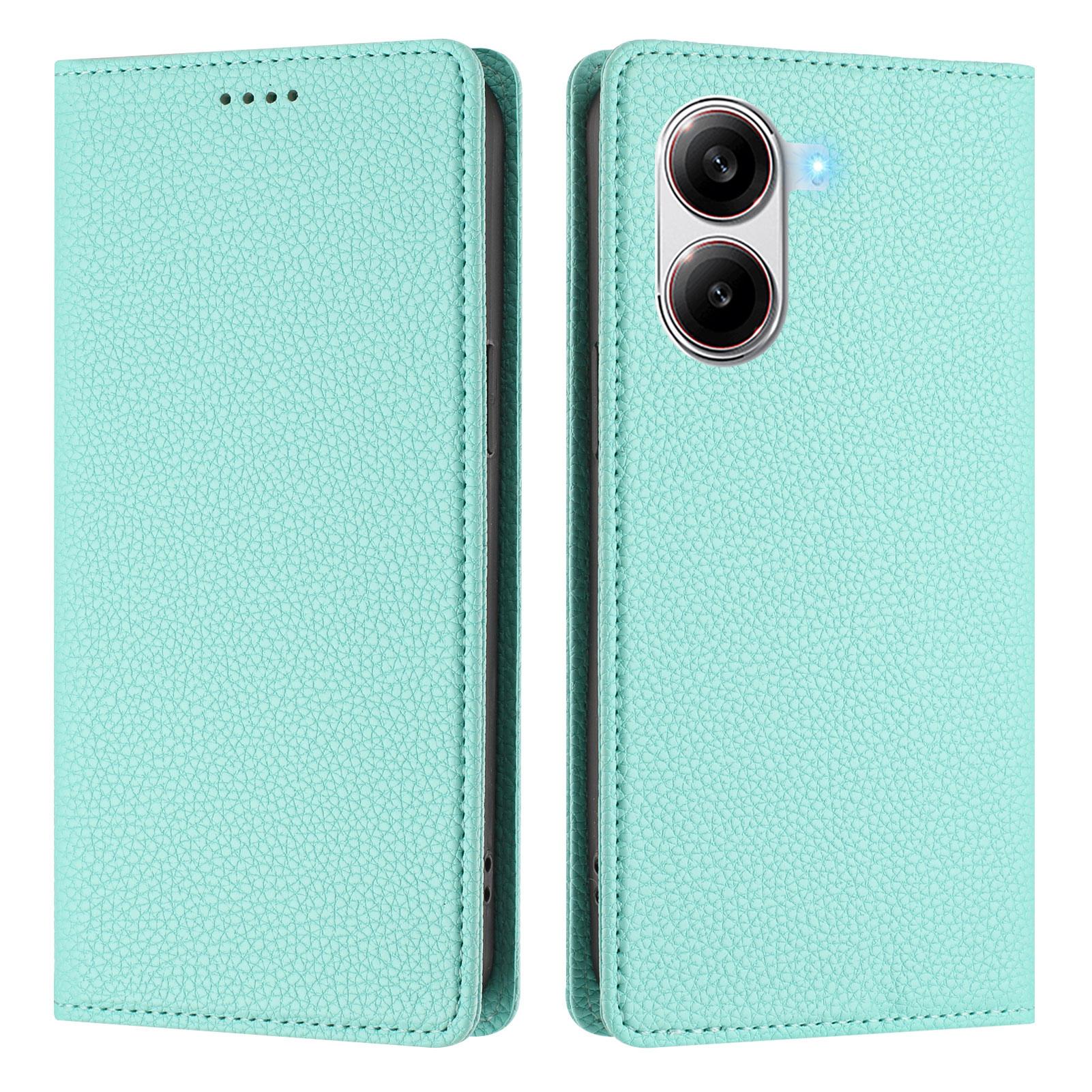 

For Xiaomi Poco X7 Pro 5G Wallet Case RFID Blocking Litchi Texture Leather Mobile Cover Baby Blue