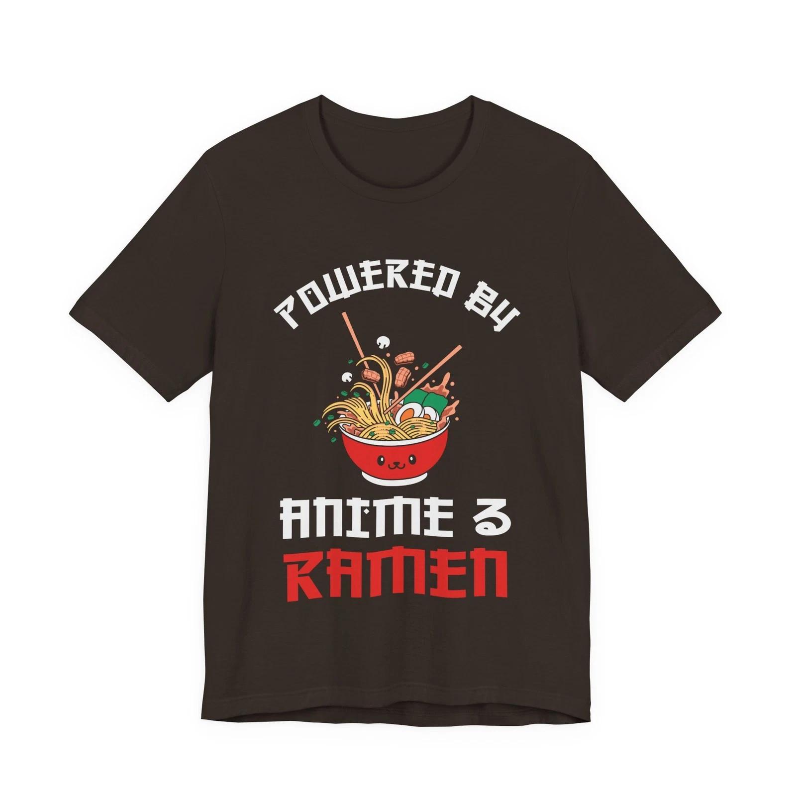 Powered By Ramen Anime Tee Cute Ramen Bowl Noodles Shirt Otaku Graphic S
