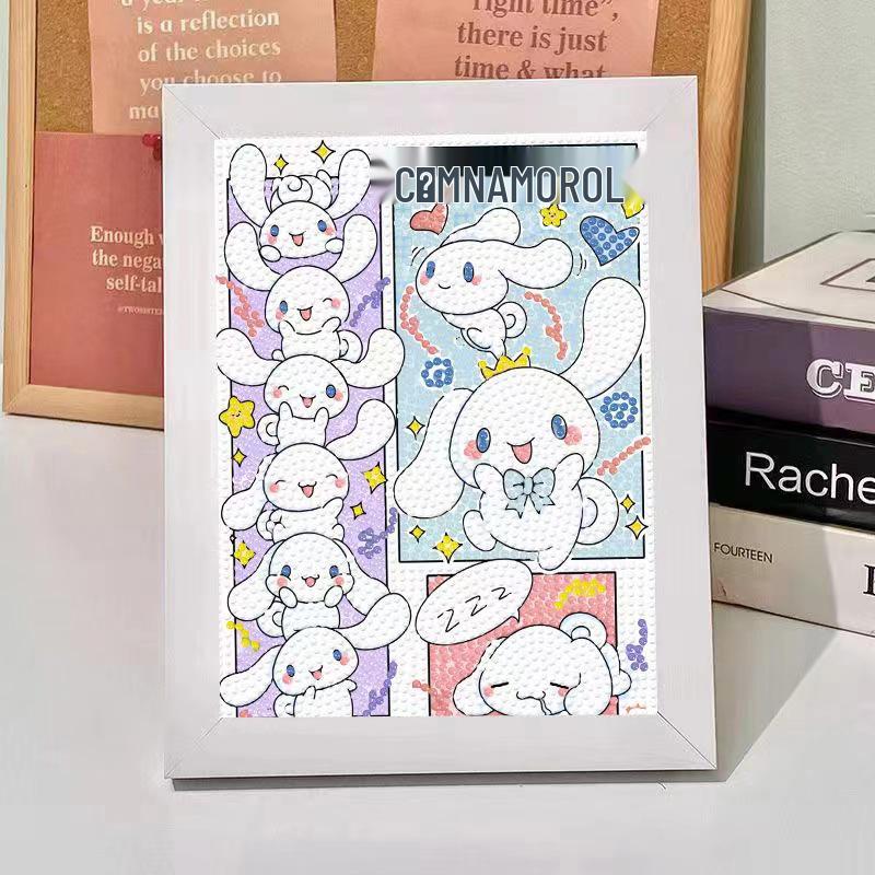 Kuromi Cartoon Diamond Painting Kit: Peace & Joy DIY Gift for Students and Kids.