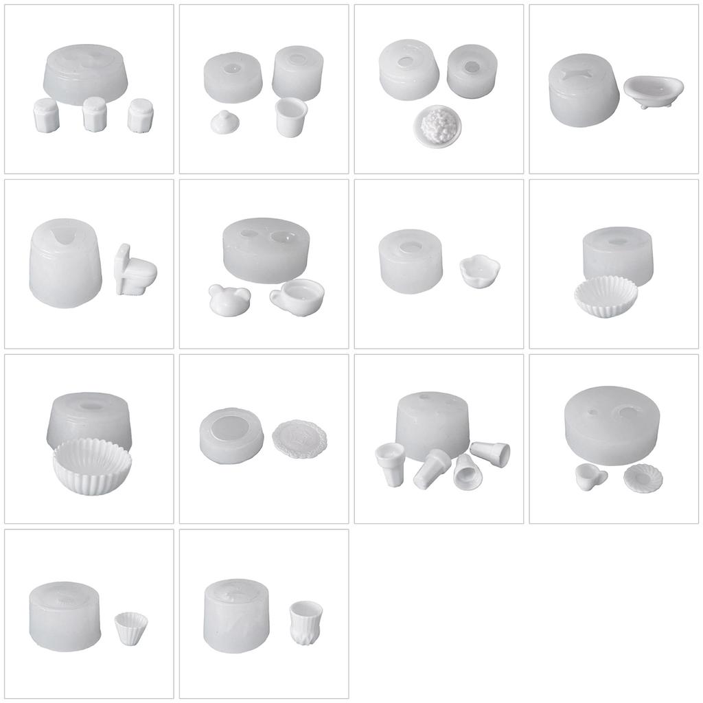 Miniature Candy Toy Moulds DIY Craft Molds Small Dinnerware Shape Moulds Realistic Candy Food Molds for DIY Hand-Making