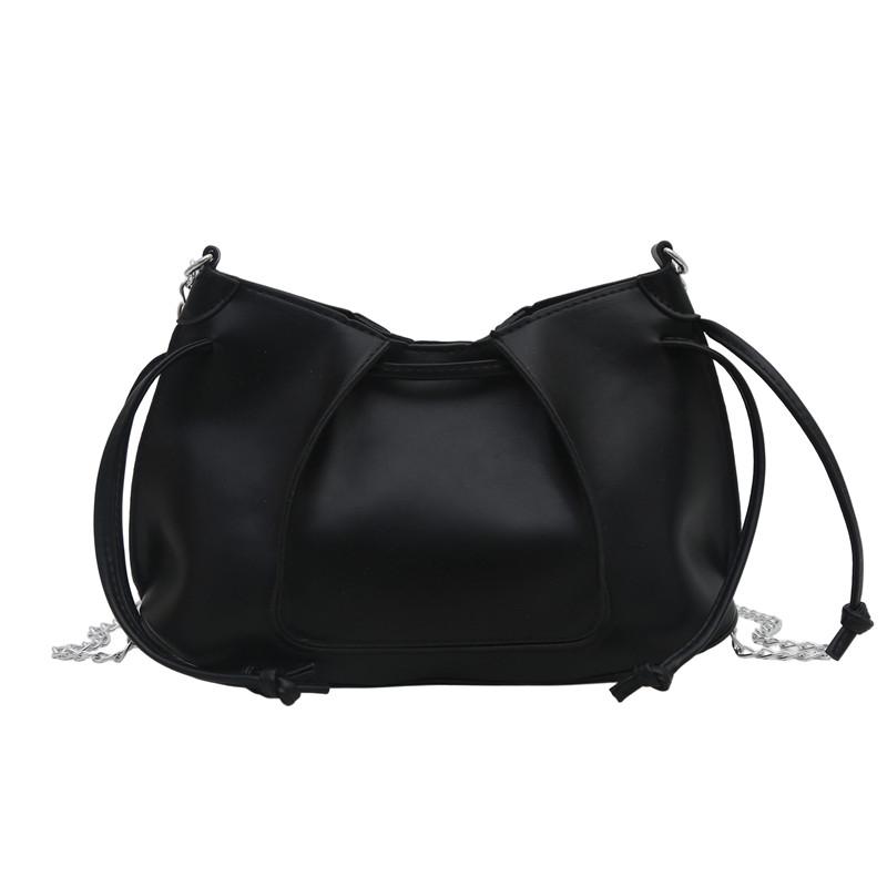 

Solid Color PU Hasp Crossbody Bags 2026 New Trend Exquisite Sewing Thread shoulder Bag Lightweight Chain strap Women s Handbags чёрный