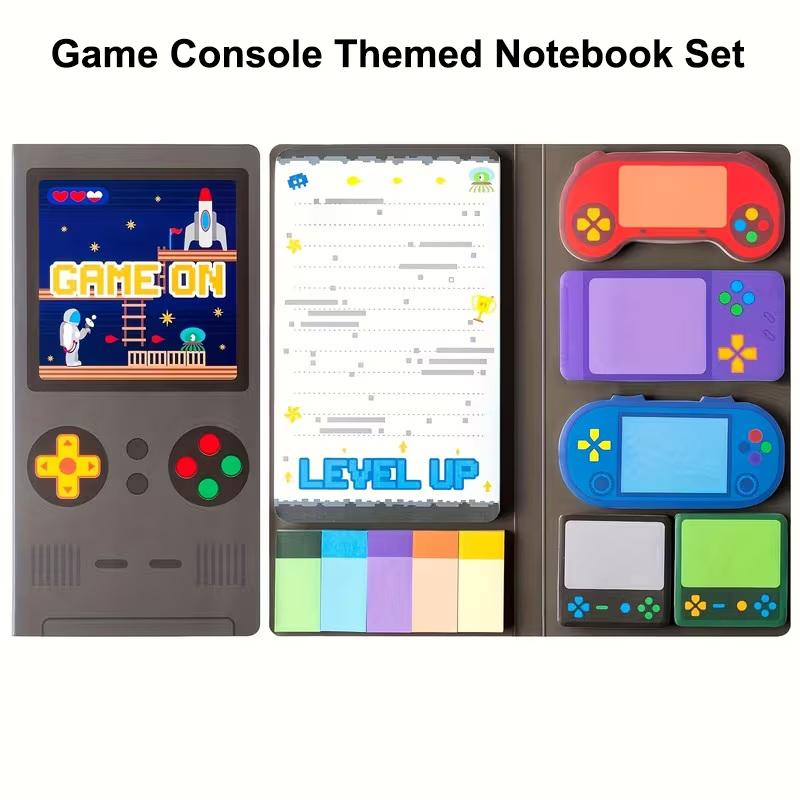 Game Console-Themed Notepad Set With Rich And Unique Designs, Self-Adhesive Sticky Notes, And Reusable Memo Pads.