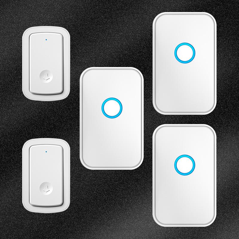 Wireless Rechargeable Doorbell with Two Receivers, One Transmitter, Ultra-Long Range, Smart Remote Control, No Plug Required No