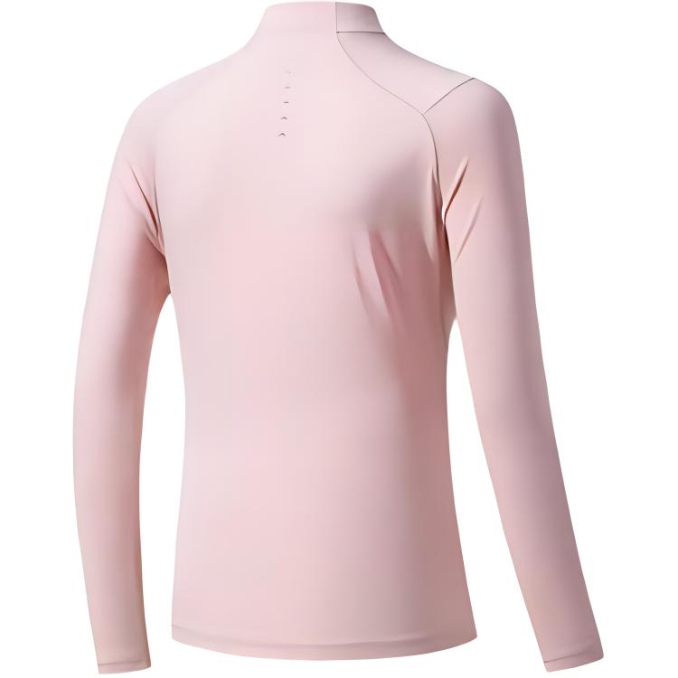 Anta Champion Outdoor Series Solid Color Comfortable Moisture-Wicking Versatile Long Sleeve Regular T-Shirt Women Tops Light-Lotus-Pink 162520402-2
