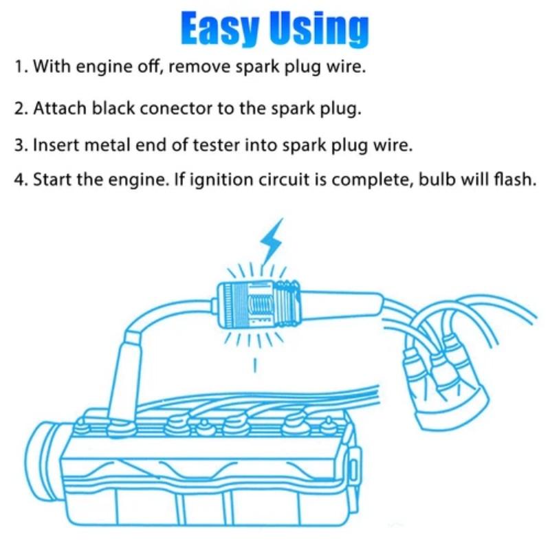 1PC Car Spark Plug Tester Repair Tools Ignition System Coil Engine In Line Auto Diagnostic Test Tool