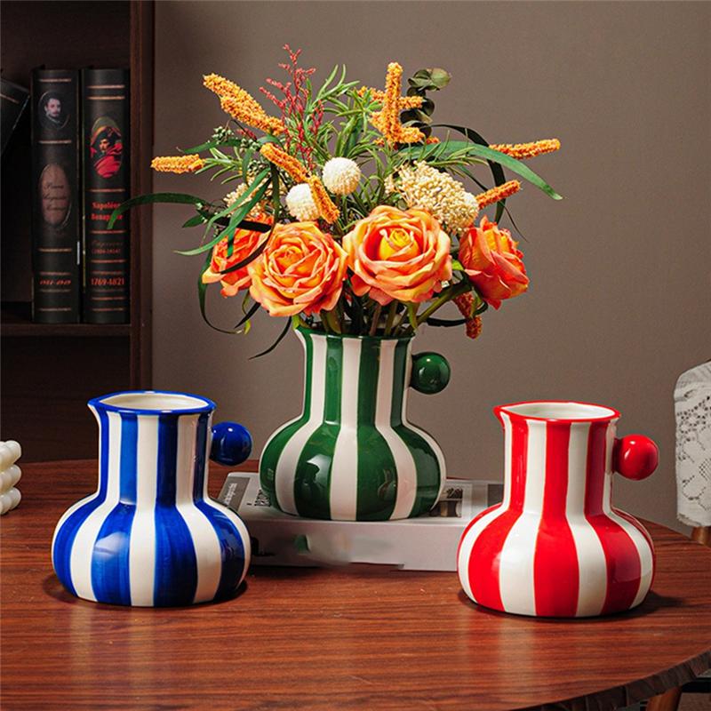 AS60-Room Aesthetic Flower Arrangement Colorful Vase Plant Pot Table Ornament Floral Decoration