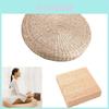 Luxuriöses 40cm rundes Pouf-Tatami-Sitzkissen aus natürlichem Strohmaterial