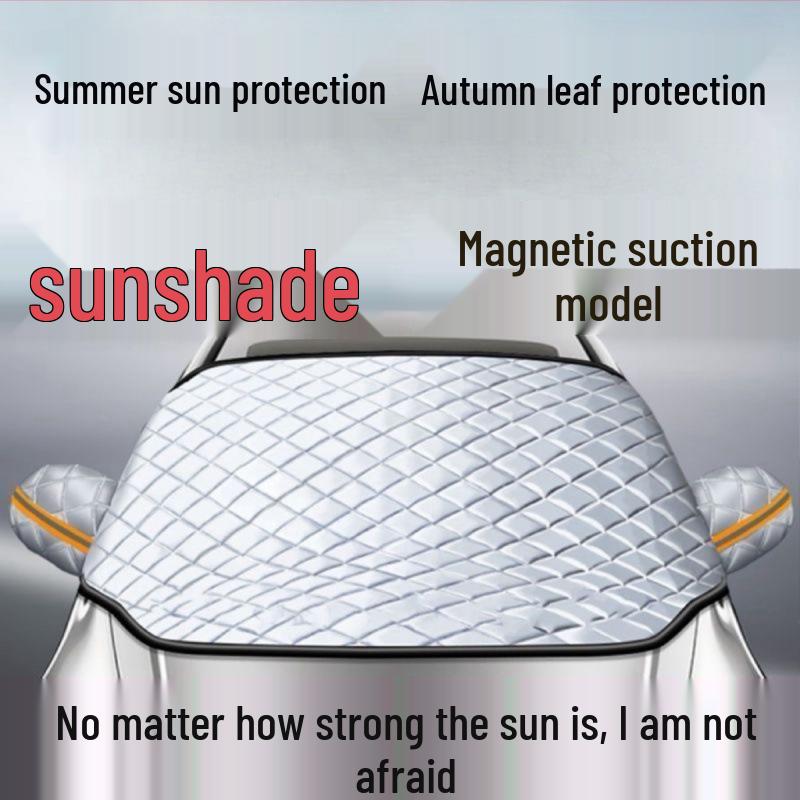 Universal Magnetic Sunshade: Thickened, Snowproof, Anti-Freeze, Light-Blocking Car Cover for Front Windshield