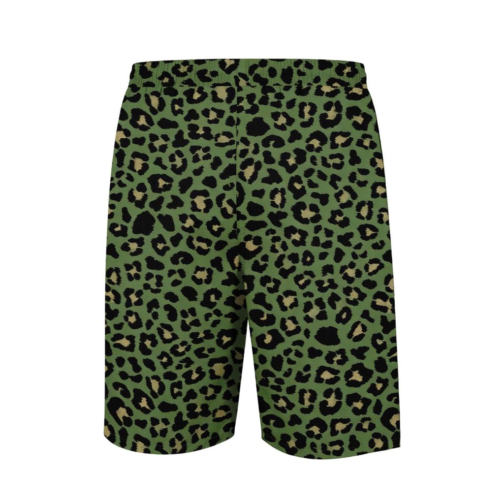 Herren Shorts mit Leopardenmuster - Lässige Leichte Atmungsaktive Sportshorts für den Sommer