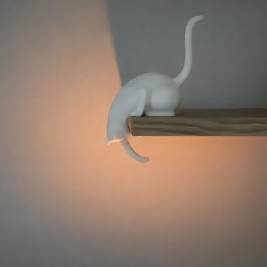 Cute Cat Key Holder 3D Printed Cat Figurine Kitty Paw Key Hanger for Wall Shelf Entryway Tabletop Decor