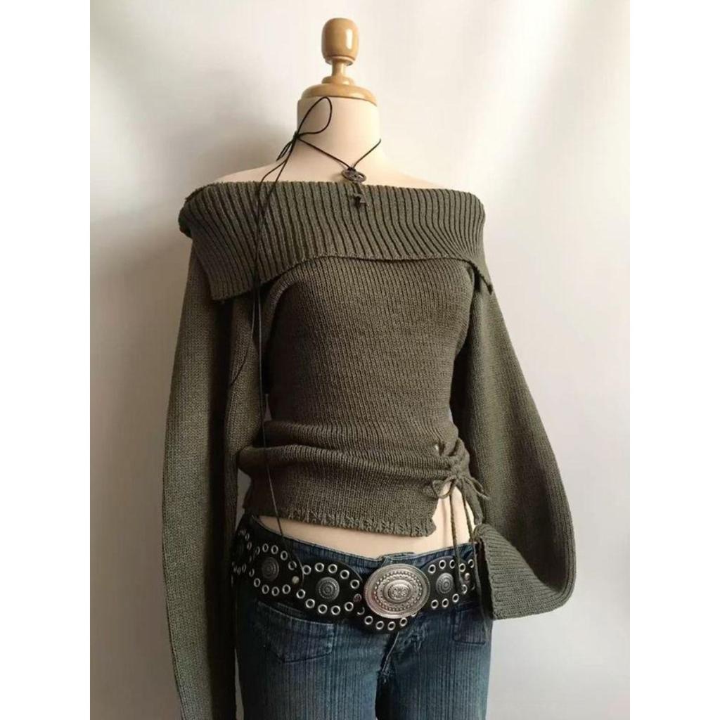 2KWEIRD Y2k College Style Rhombus Tops Elegant Pullovers Autumn Winter Casual Loose Knitwear Trend Streetwear Spicy Girl