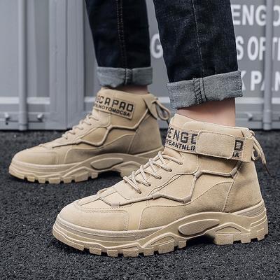 Heren Platform Laarzen Woestijnlaarzen Nieuwe Comfortabele Antislip Wandelschoen Hoge Schacht Alles-passende Werklaarzen Bota Masculina