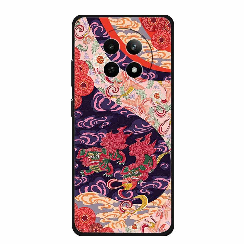 Realme 12 5G Phone Case: Embossed Color Painting, Drop-proof with Concave-convex Texture - 1 Piece