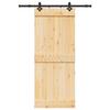 VidaXL Sliding Door and Hardware Kit 85x210 Cm Solid Pine 3332678