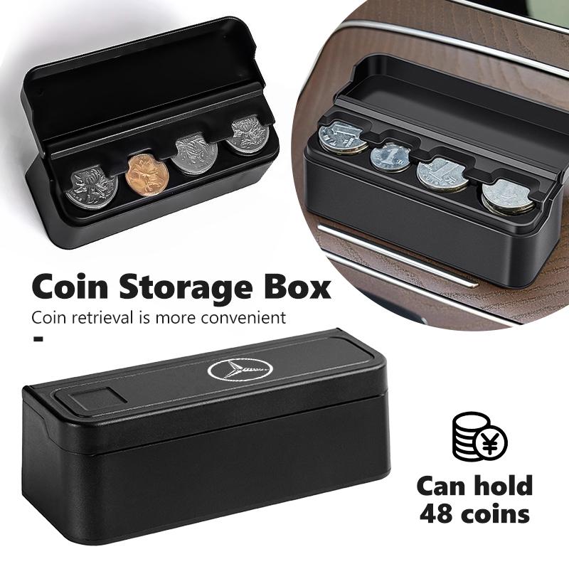 wlfx3 For Benz Car Coin Storage Box Money Boxes Small Coin Organizer Case Interior Accessories CITAN VITO SPRINTER CLS SLK Sport ML