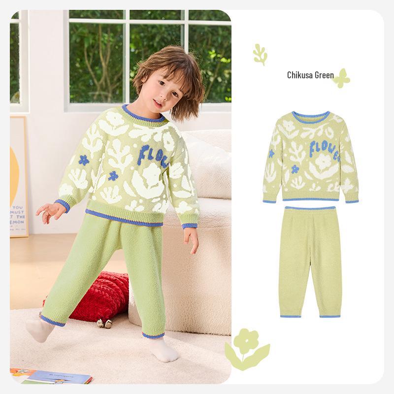 iBaby Детский британский комплект домашней одежды из очень пушистой пряжи минки с перьями - Осень/Зима 90