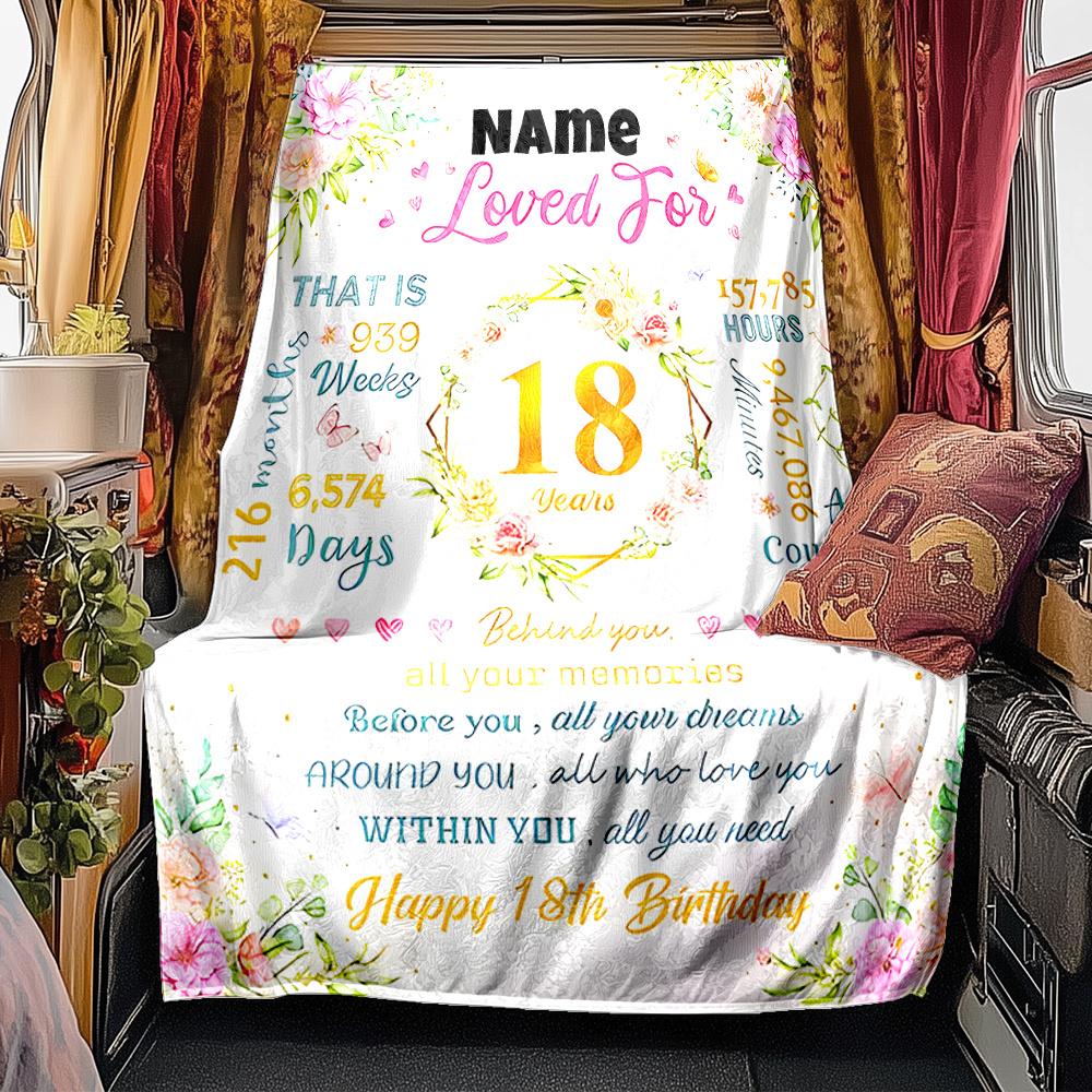 Celebrating 18 Years Of Memories And Dreams Blanketcustomizable With Your Namecomfortable And Stylish Perfect For Travel Beds Chairs Offices Sofas
