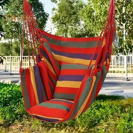 Hammock Chair Foldable Heavy Duty Lightweight Portable Handmade Cotton Weave Indoor Outdoor Garden Tree Hanging Swing Chair Seat