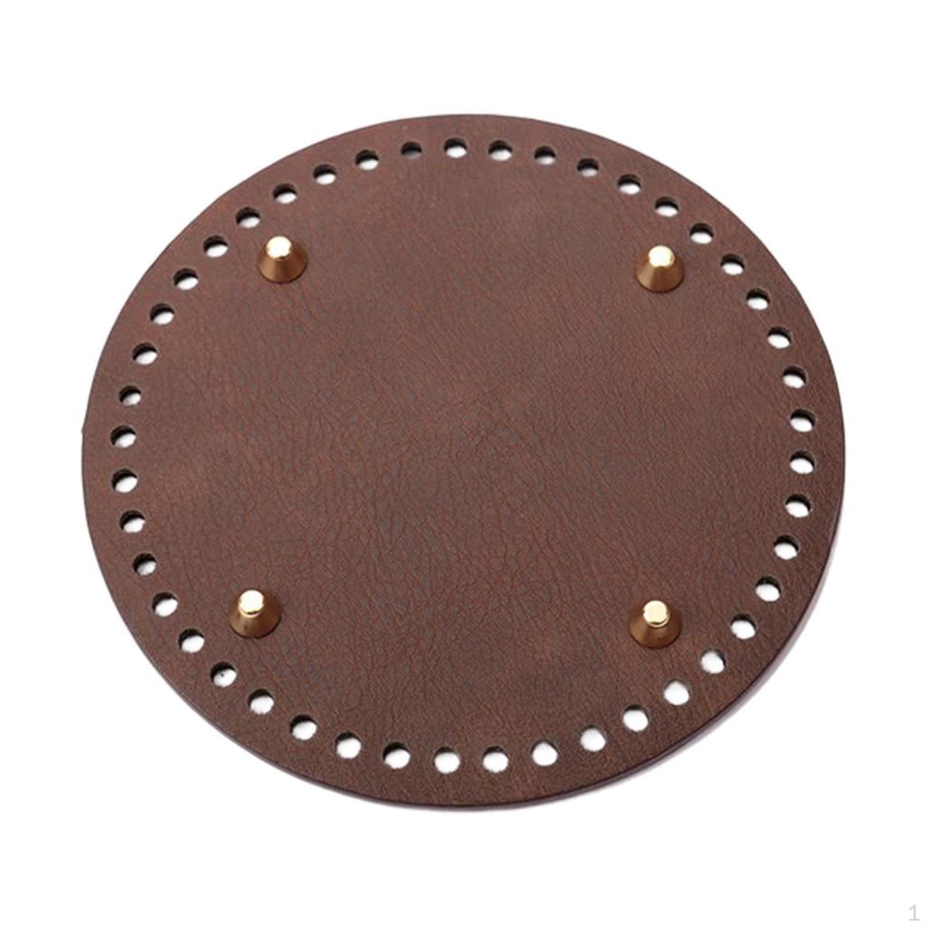 Bottom for Crochet, 1PC PU with Feet, Leather Holes Knitting Purse ,